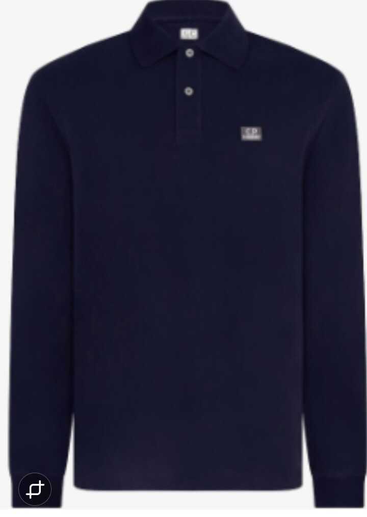 C.p company long sleeve polo shirt (Blue) - Image 2