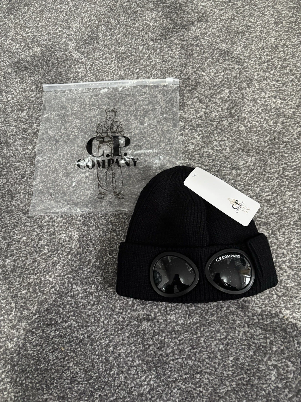 C.P. Company Black Beanie Brand New with Tags One Size Fits All 100% Cotton Hat