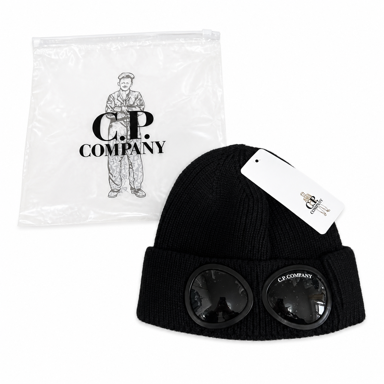 C.P. Company Black Beanie Brand New with Tags One Size Fits All Hat