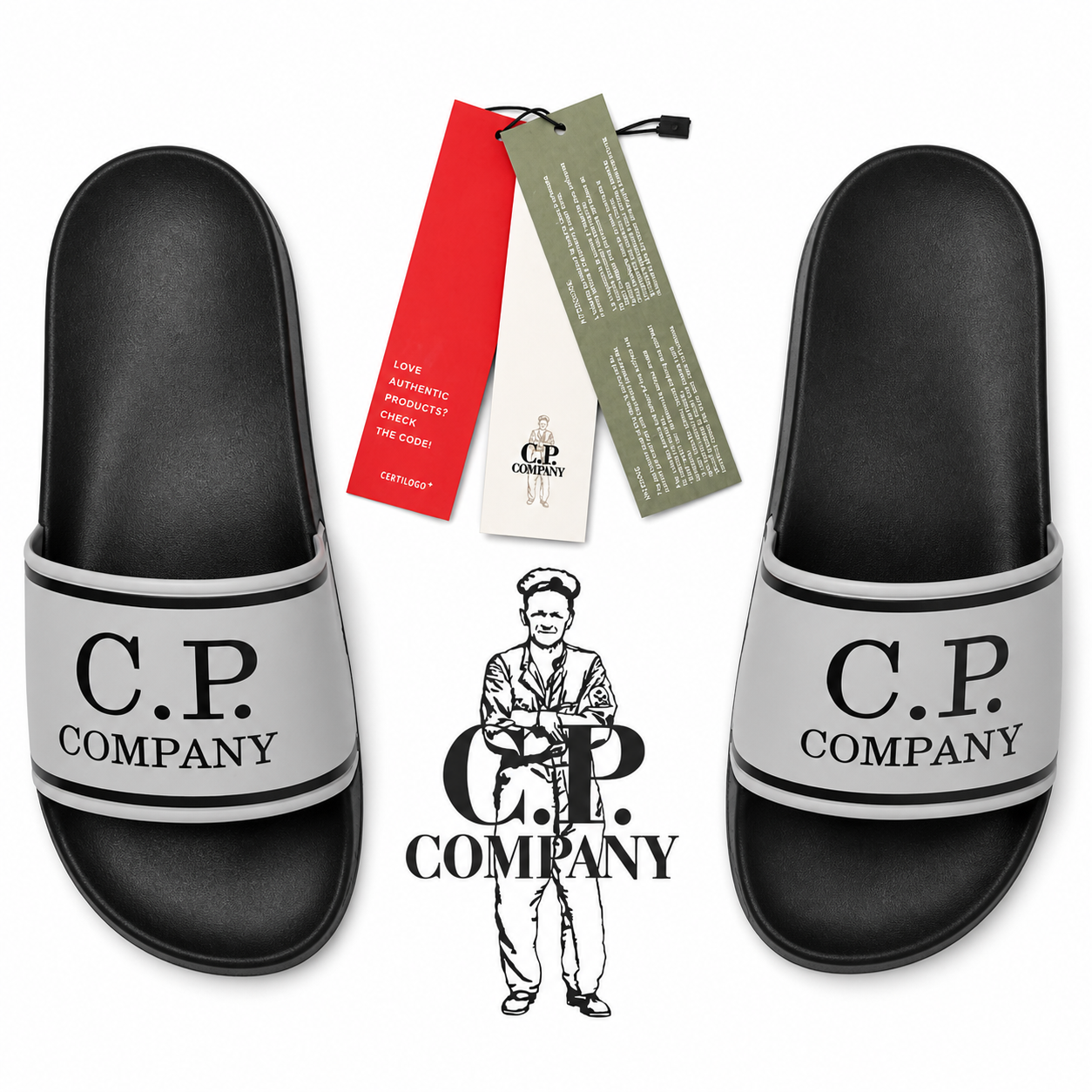 C.p company flipflop, sandles, Slidders (Grey)