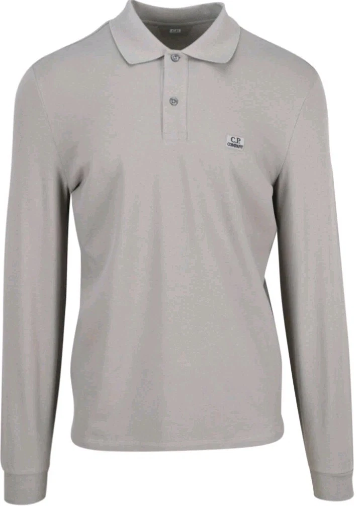 C.p company long sleeve polo shirt (Grey)