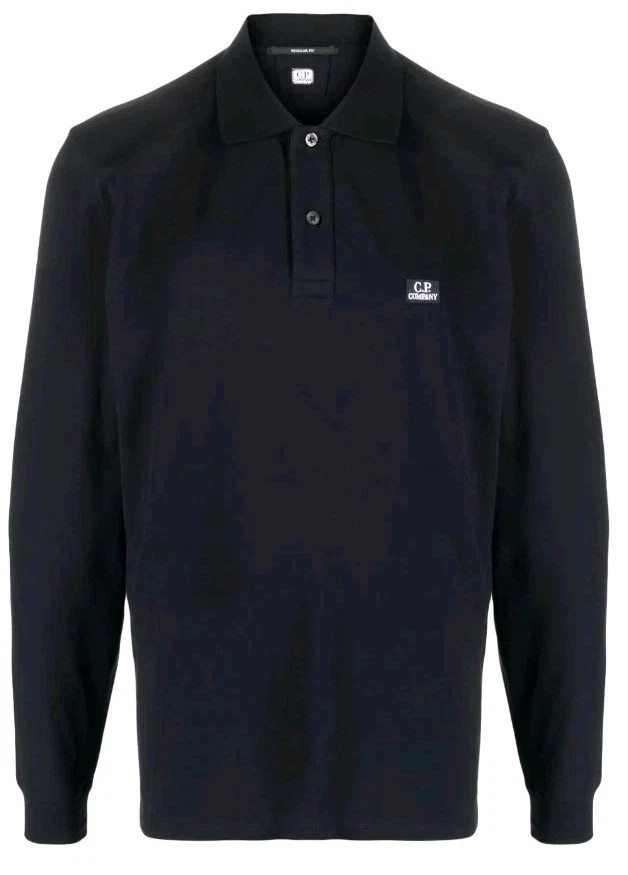 C.p company long sleeve polo shirt (Blue)