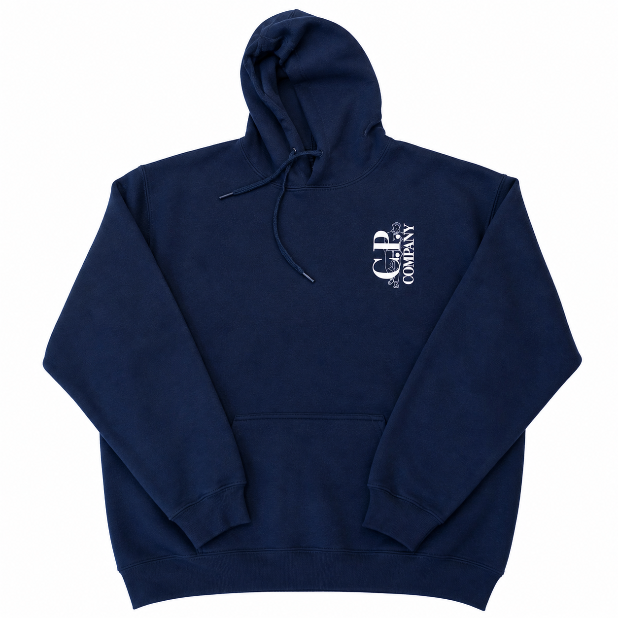 C.p Company Printed Logo Blue Hoodie (XXL size )big Sizing